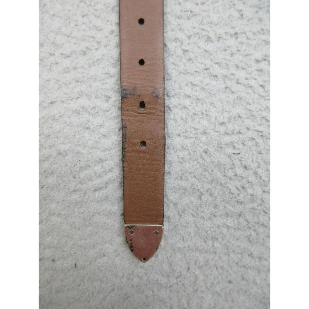 Onyx By Brighton Leather Belt Mens 34 Brown Croc Embossed Silver Tip Western USA